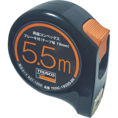 TRUSCO 両面コンベックス19巾5.5mブレーキ付 ブラック__