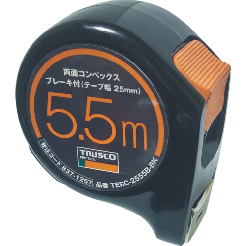 TRUSCO 両面コンベックス25巾5.5mブレーキ付 ブラック__