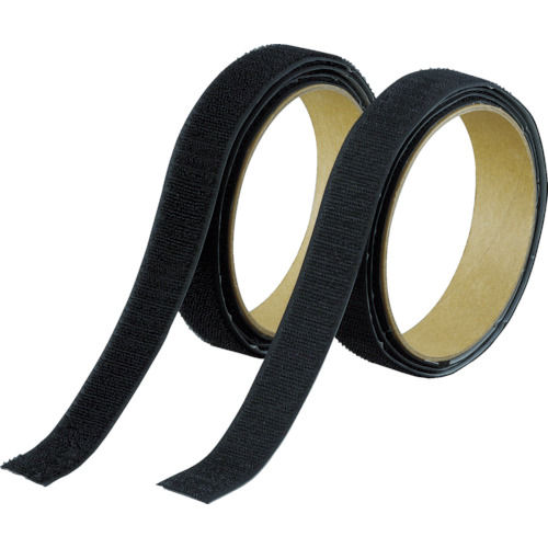 TRUSCO マジックテープセット 強粘着 16mm×1m 黒(1巻=1セット)__