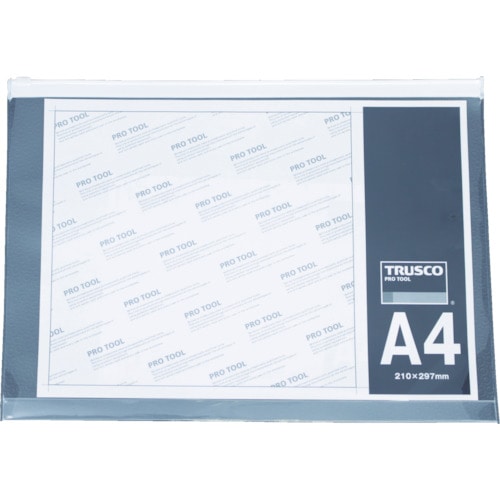 TRUSCO ファスナー付クリアケース A4_