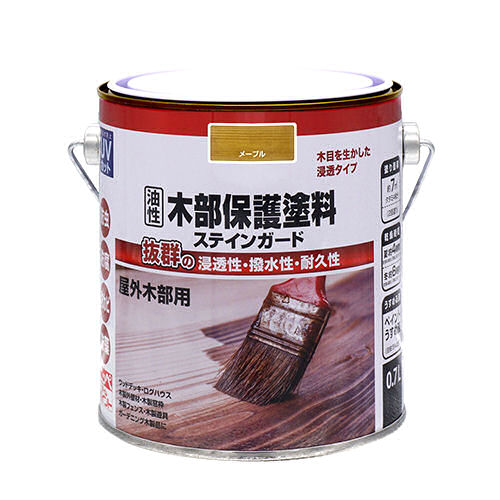 油性木部保護塗料ステインガード　０．７Ｌ　メープル