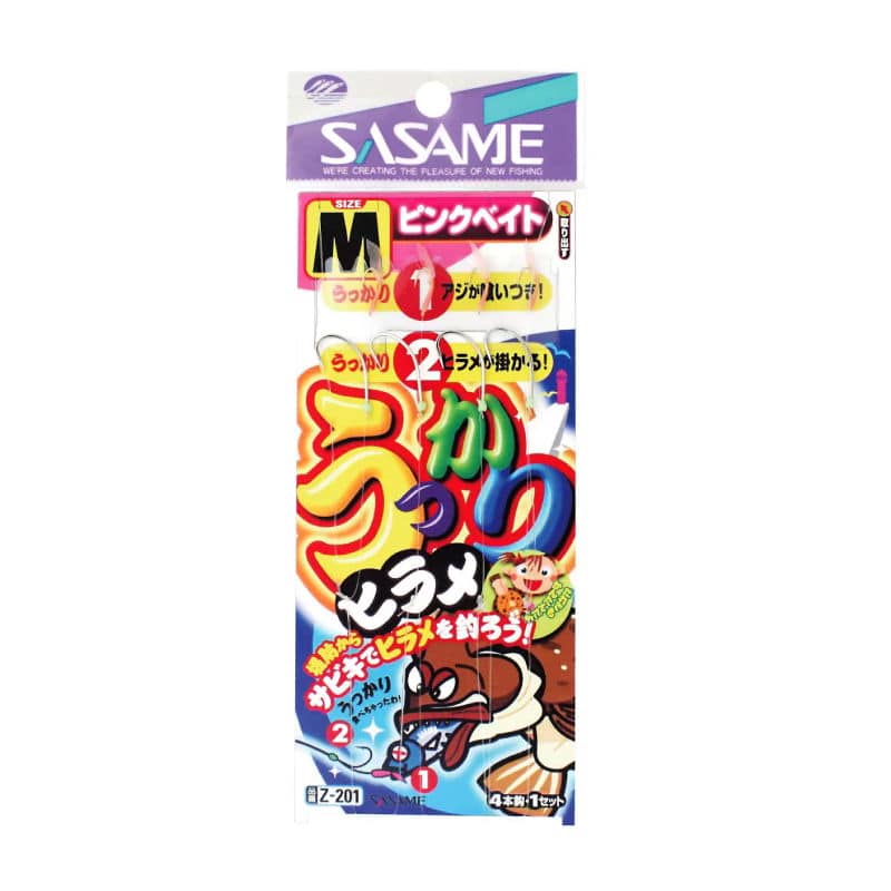 ササメ うっかりヒラメサビキ 4本鈎 1セット M ピンクベイト H-005