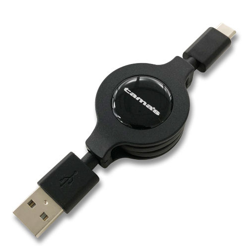 多摩電子工業　ＵＳＢ２．０　Ｔｙｐｅ－Ｃ／ＵＳＢ巻取りケーブル　ブラック　ＴＨ１２３ＳＣＫ