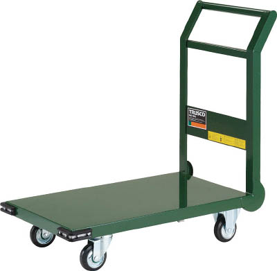 TRUSCO 鋼鉄製運搬車 800X450 Φ100プレス車 緑_