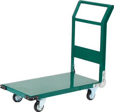 TRUSCO 鋼鉄製運搬車 900X600 Φ150プレス車 緑_