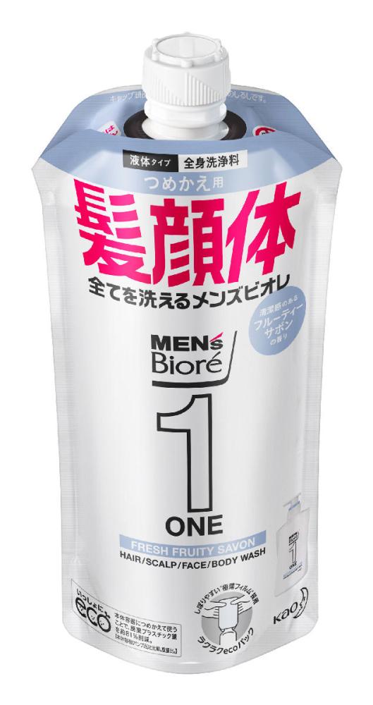 花王　メンズビオレＯＮＥ　オールインワン全身洗浄料　フルーティサボン　詰替用　３４０ｍＬ