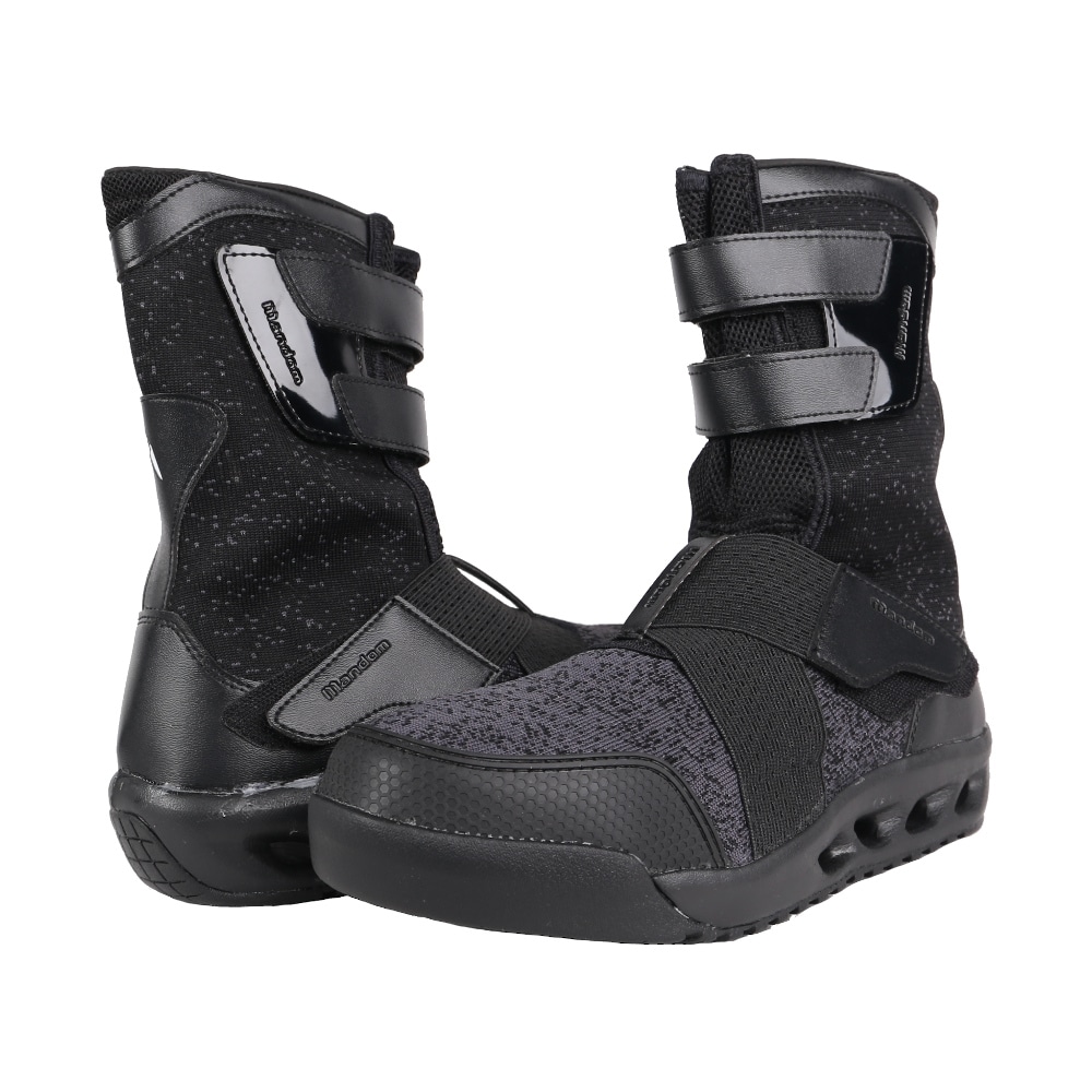 安全作業靴　JSAA認定　ブーツタイプ　高通気　マンダムニットハイ　グレー　２４．５ｃｍ　００４