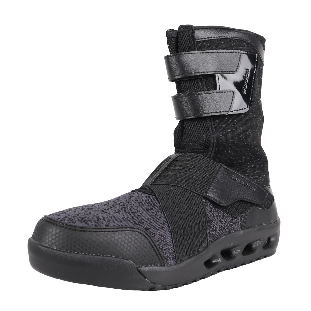 安全作業靴　JSAA認定　ブーツタイプ　高通気　マンダムニットハイ　グレー　２５．０ｃｍ　００４