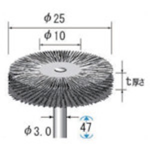 ナカニシ　ワイヤーブラシ特厚ステン　（１Ｐｋ（袋）＝５本入）＿