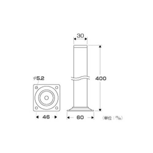 スマートレグ丸脚　４００ｍｍ　黒