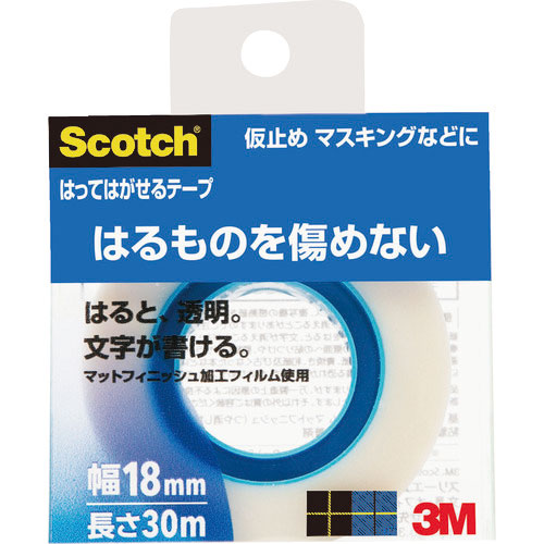 3M 貼ってはがせるテープ 18mmX30m 巻芯径25mm_