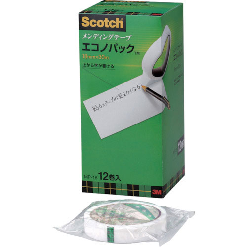3M メンディングテープエコノパック 18mmX30m 12巻入 巻芯径76mm_