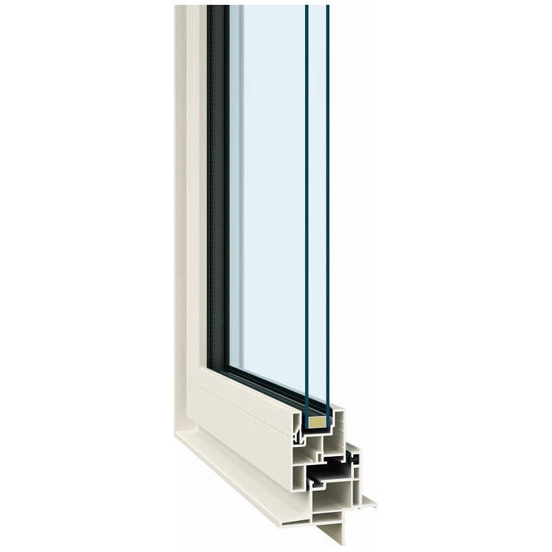 縦すべり窓　右吊　プラマードＨ　幅６４０×高さ７７０ｍｍ　ペアガラス：透明　枠色：ホワイト　北海道限定