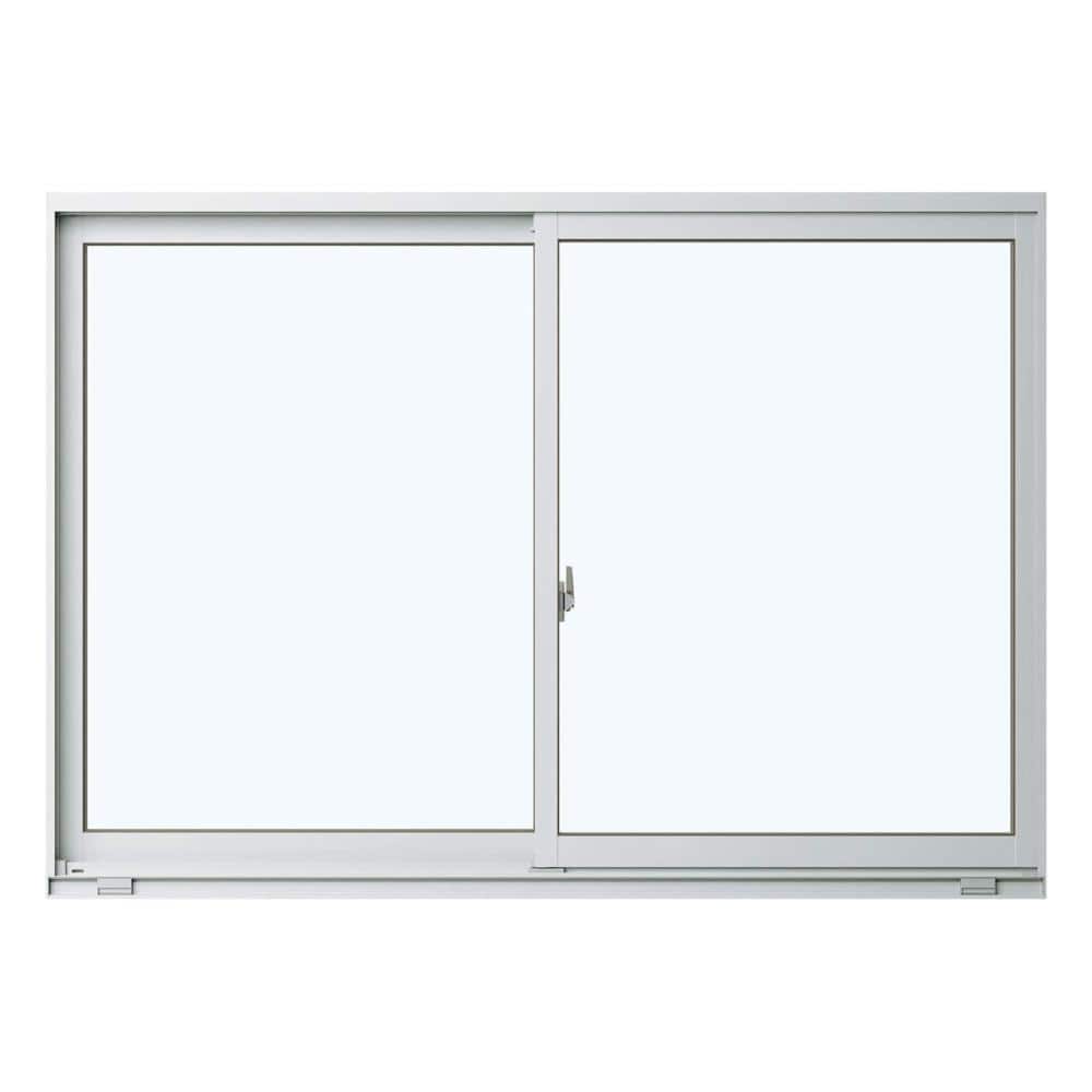 引違い窓　Ｗ７８０×Ｈ３７０ｍｍ　二重ガラス：型ガラス　枠色：ピュアシルバー　アングルなし