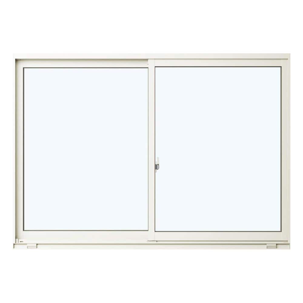 引違い窓　Ｗ７８０×Ｈ３７０ｍｍ　二重ガラス：透明　枠色：ホワイト　アングルなし