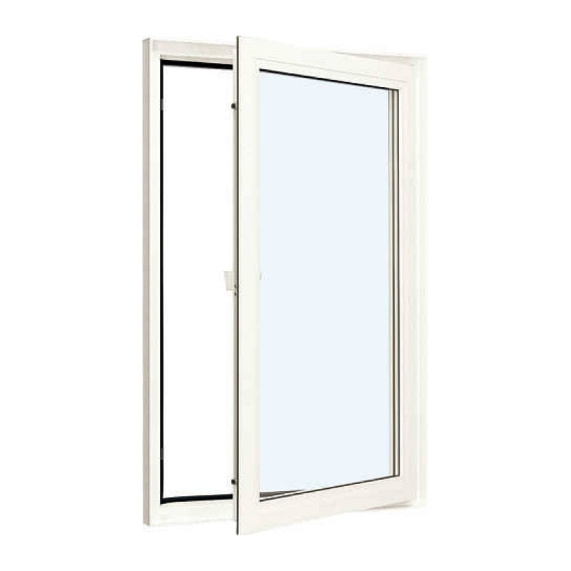 縦すべり窓　右吊　プラマードＨ　幅７８０×高さ１１７０ｍｍ　ペアガラス：型ガラス　枠色：ホワイト　北海道限定