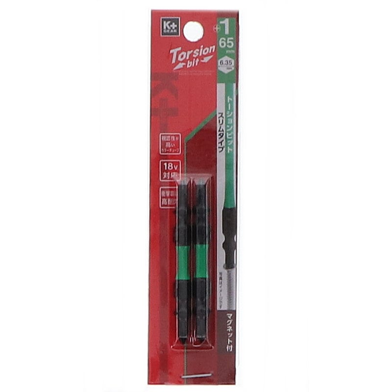 Ｋ＋ＧＥＡＲ　スリムトーションビット　＋１×６５ｍｍ　２本入り