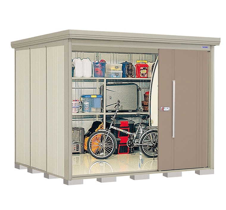 タクボ物置　Ｍｒ．ストックマン　ダンディ　間口２５３×奥行２２９ｃｍ　側面棚タイプ　一般型・標準屋根　ディープブルー　ＮＤ－２５２２ＹＤ