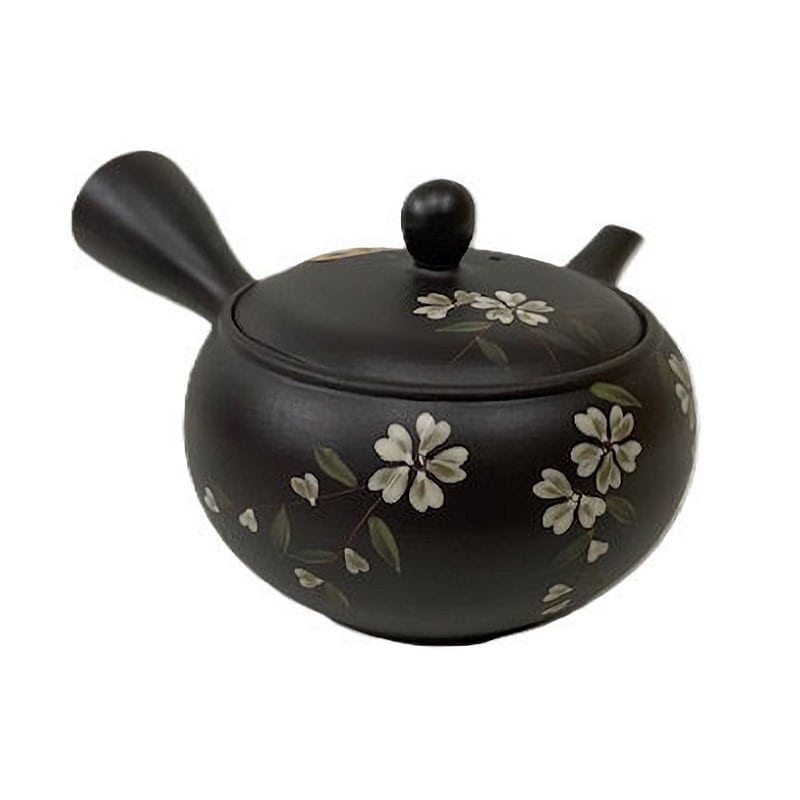 常滑焼　黒泥急須　桜かご網　２．０号