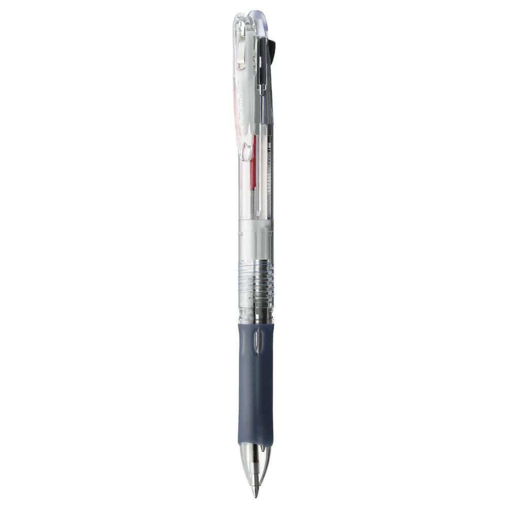 ゼブラ　２色ボールペン　クリップ－オン　スリム　２Ｃ　透明