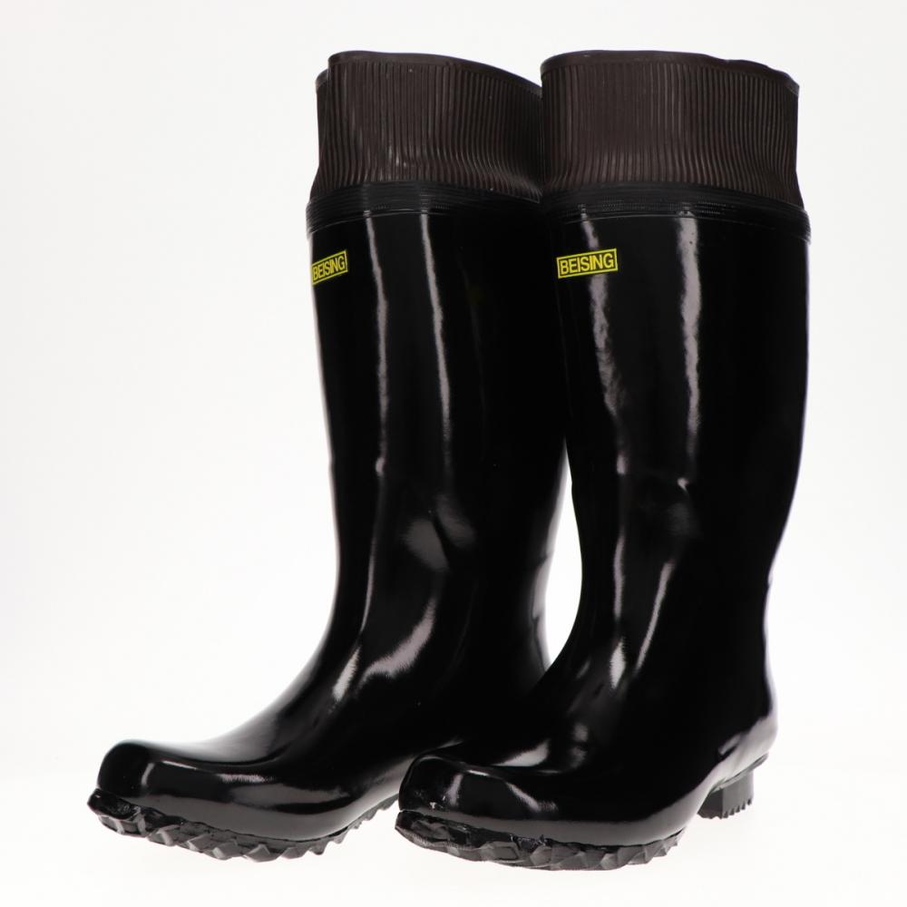 ゴムフード付ロール底長靴　黒　ＬＬ