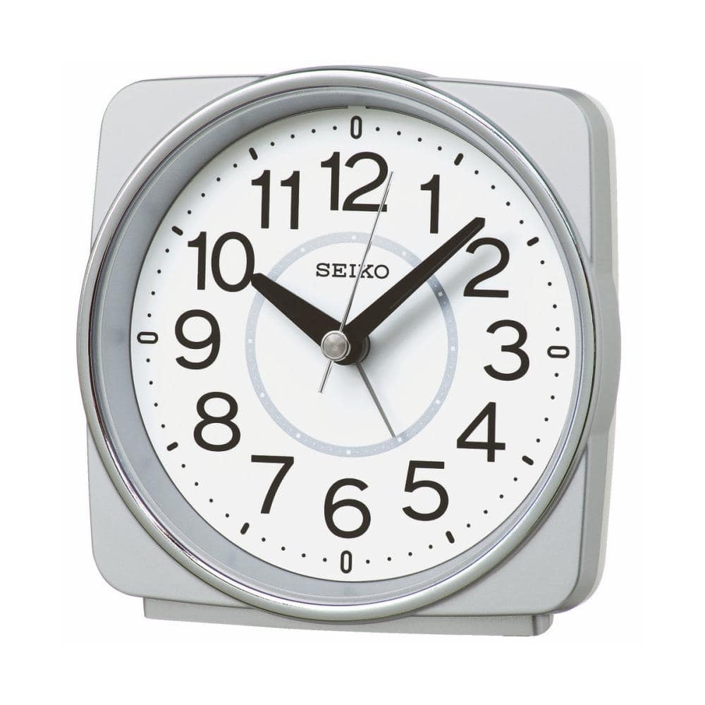 セイコー　アナログ　電波目覚し時計　シルバー　ＮＲ３３５Ｓ