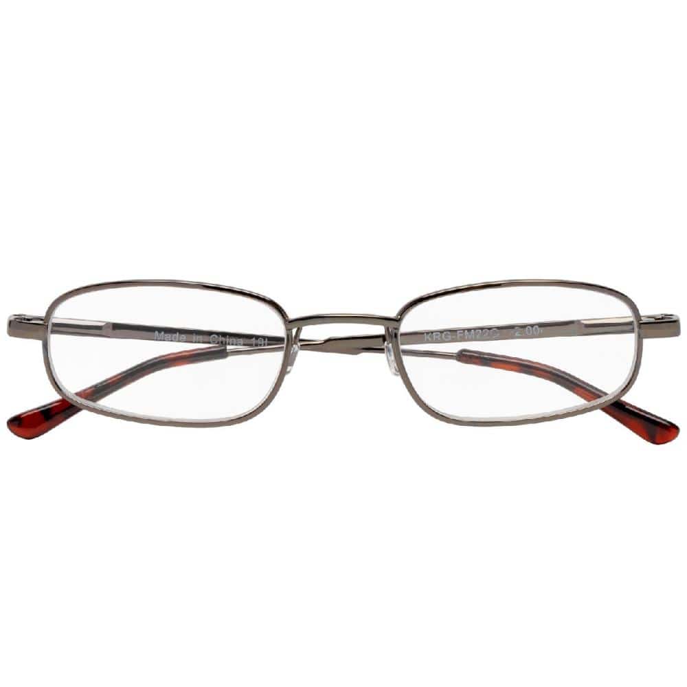 コンパクト携帯老眼鏡　メタルフレーム　ハードケース付き　１．５度　ＫＲＧ－ＦＭ２２Ｃ－１．５