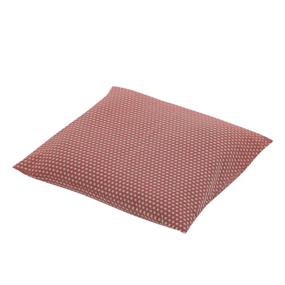 大宗 座布団カバー 麻の葉 エンジ 55×59cm 銘仙判