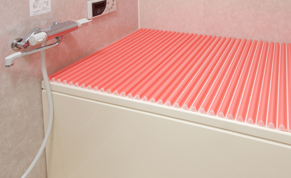シャッター式風呂フタ　カラーウェーブ　Ｍ１１　幅１１１１×奥行７００ｍｍ　ピンク