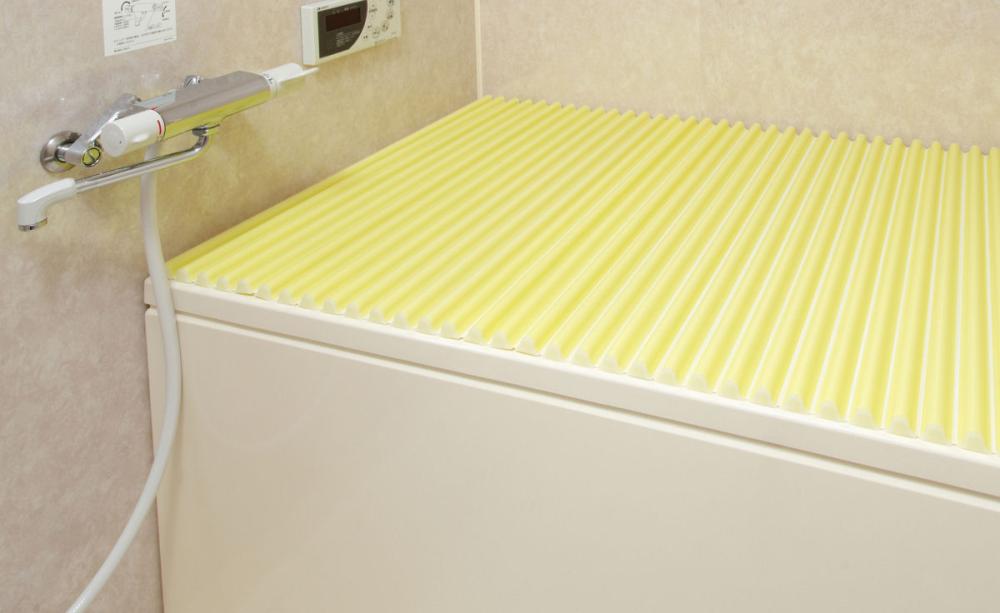 シャッター式風呂フタ　カラーウェーブ　Ｍ１０　幅１０１２×奥行７００ｍｍ　イエロー