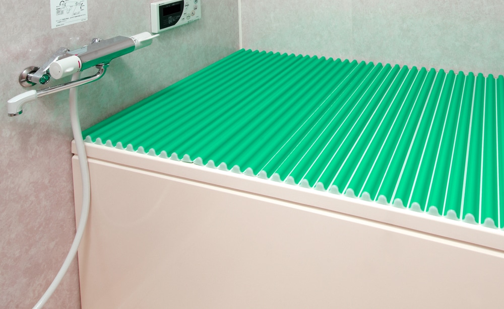 シャッター式風呂フタ　カラーウェーブ　Ｍ１０　幅１０１２×奥行７００ｍｍ　グリーン