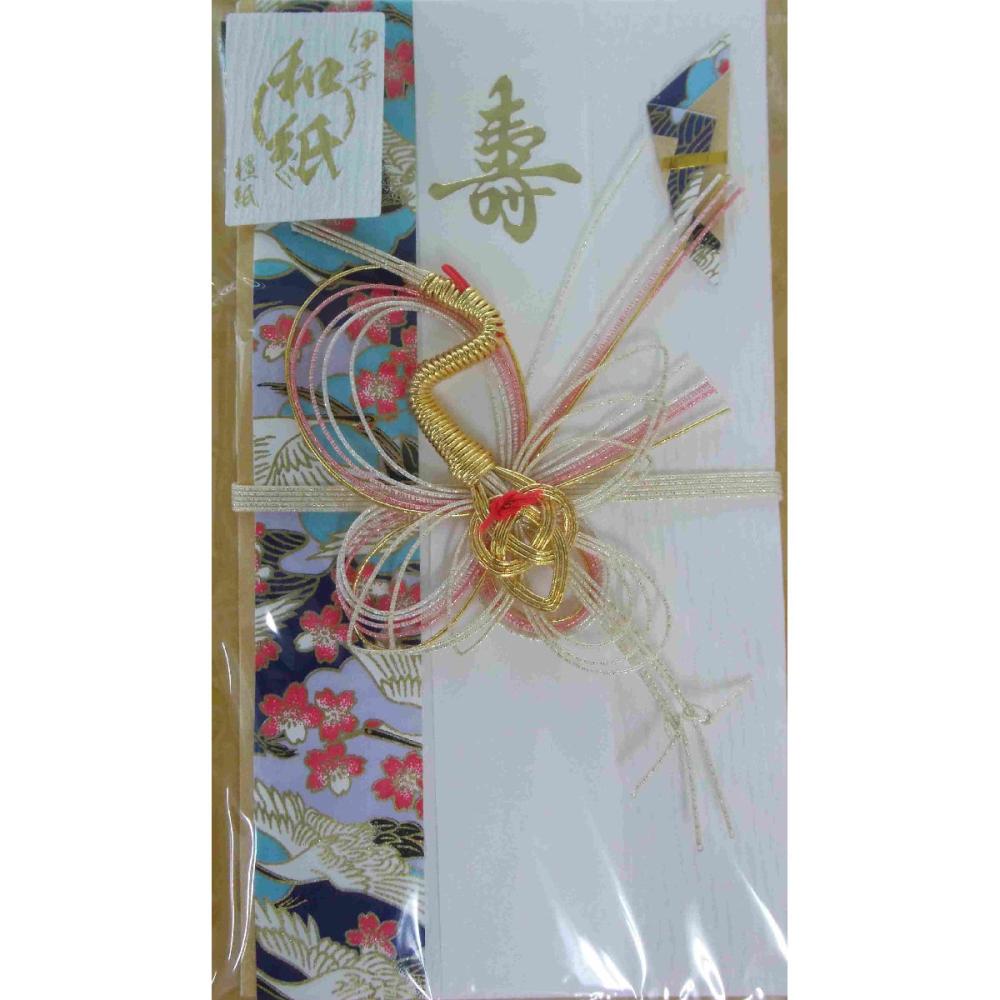 飾金封 鶴の舞 金鶴 青