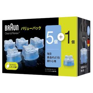 ブラウン　アルコール洗浄液（５個＋１個入り）　メンズシェーバー用　ＣＣＲ５－ＣＲ