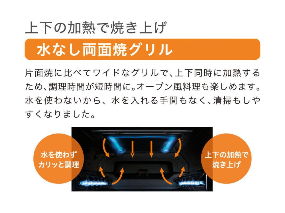 (送料無料)パロマ PD-N36WS 都市ガス用 ビルトインコンロ スタンダードタイプ 水なし両面焼きグリル 左右強火力 60cm - 3