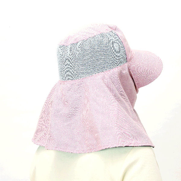 鼻まで隠れて日焼けを防ぐＵＶカット農帽　ピンク