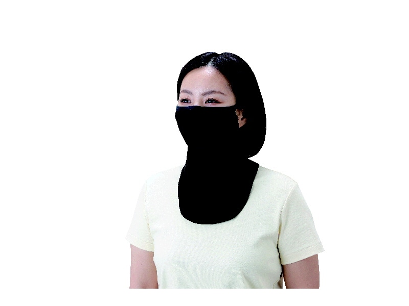 首まで隠れる冷感フェイスマスク　ＳＳ－ＮＯ　黒