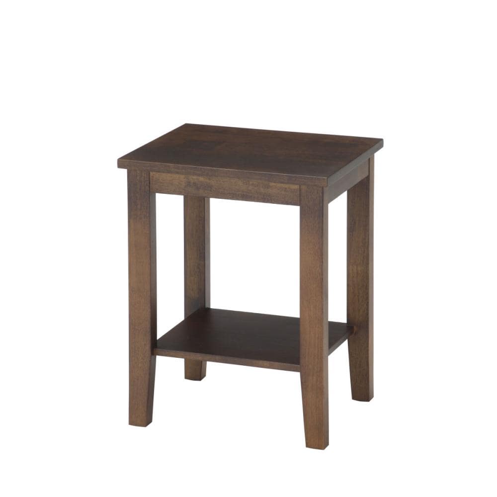 アテーナライフ 木製サイドテーブル 棚付き ダークブラウン ＬＳ－１９１０の通販 | ホームセンター コメリドットコム