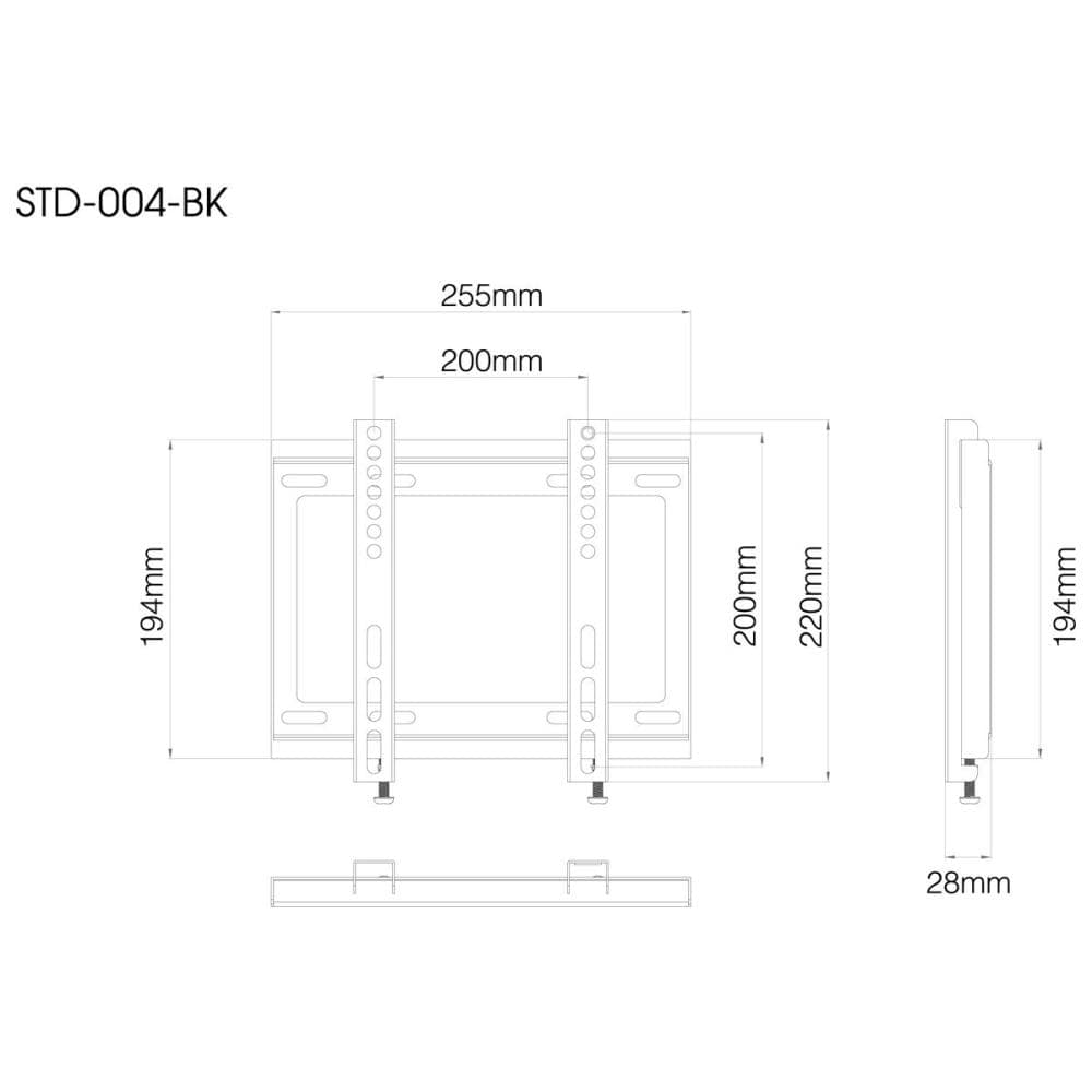 ＴＶ壁掛け用金具　ＳＴＤ－００４－ＢＫ