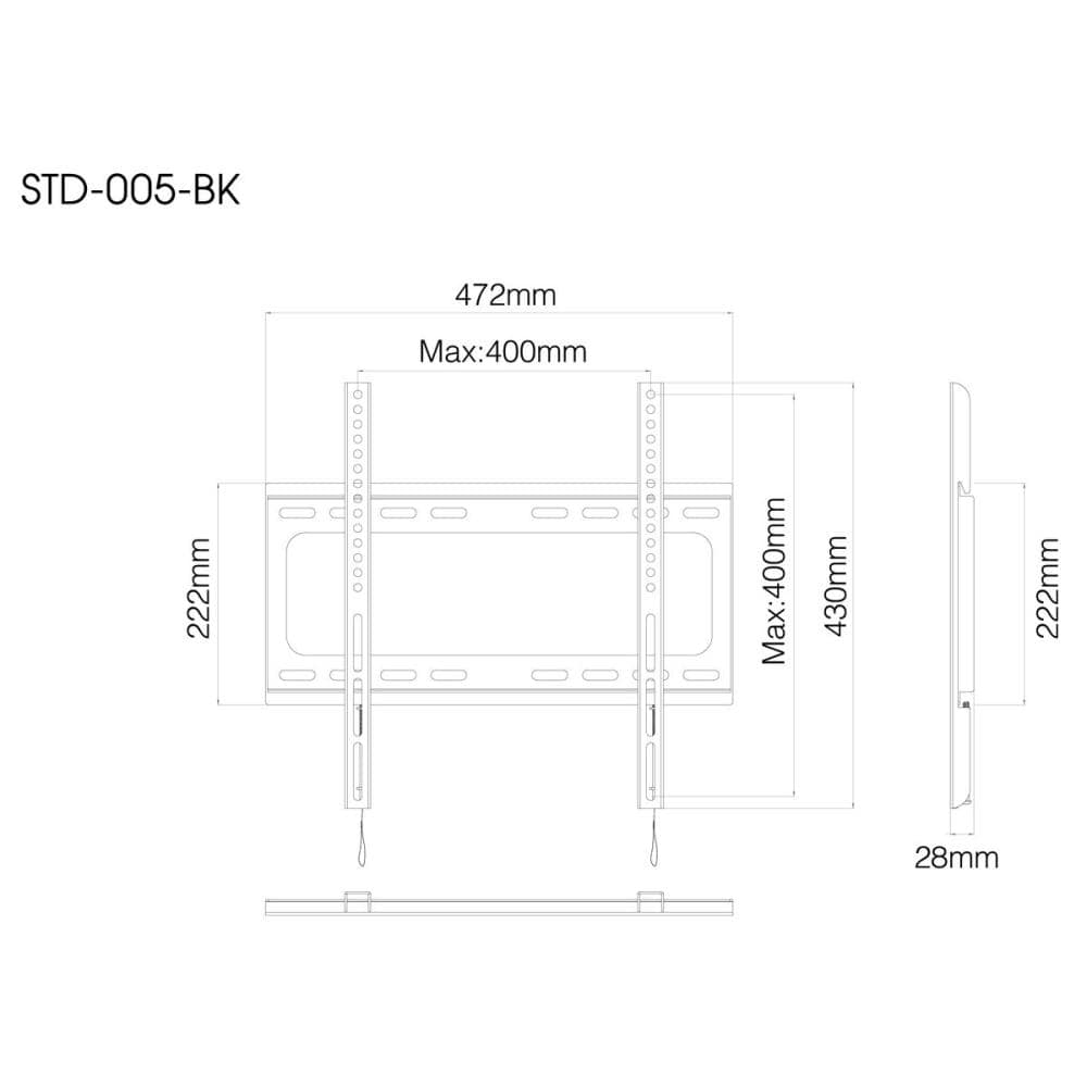 ＴＶ壁掛け用金具　ＳＴＤ－００５－ＢＫ