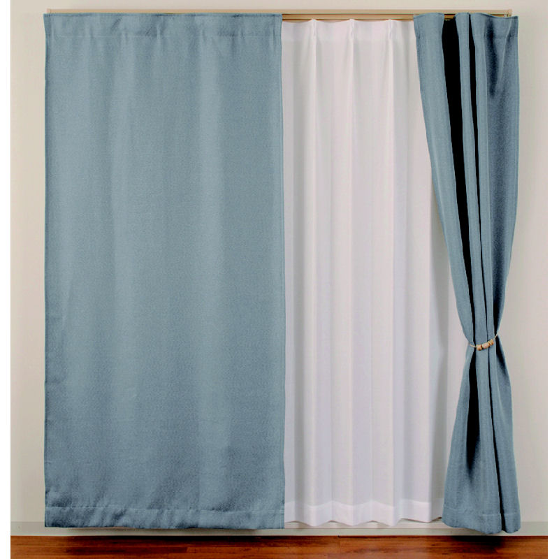間仕切りカーテン　ツイル　ブルー　９５×２００ｃｍ　１枚入