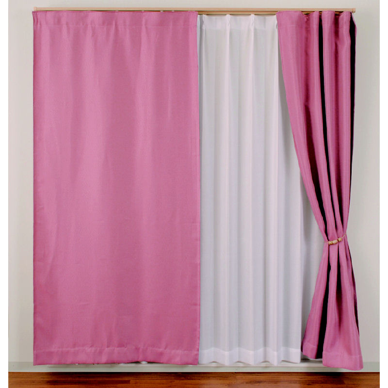 間仕切りカーテン　ツイル　ピンク　９５×１３５ｃｍ　１枚入