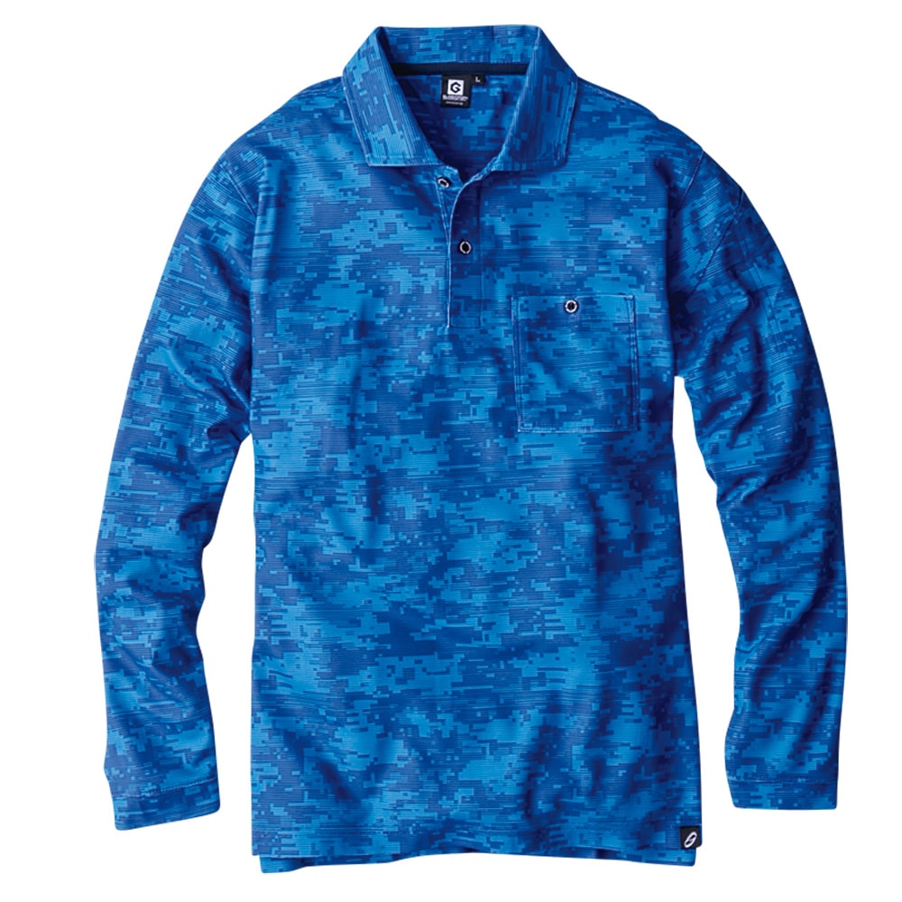 グラディエーター　ニオイクリア長袖ポロシャツ　デジブルー　３Ｌ　Ｇ－１７３８