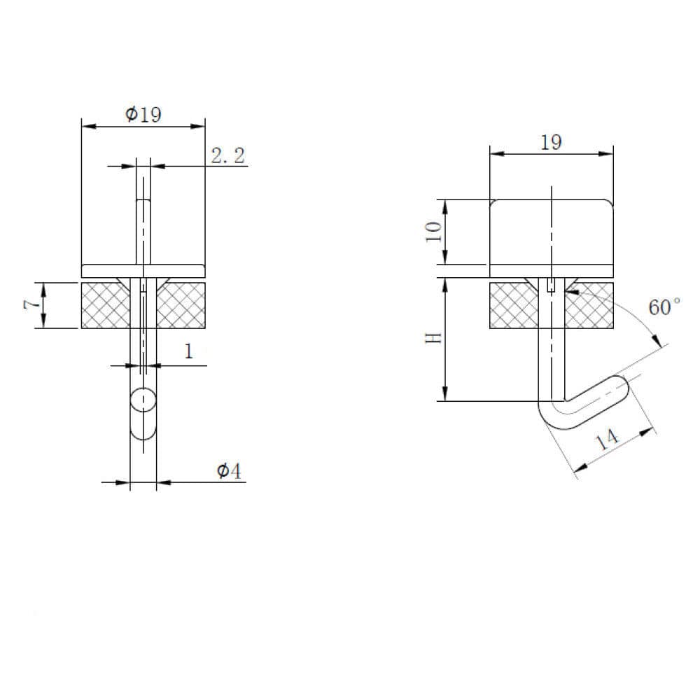 Ｋ＋　ポリカワンタッチフック　１０本入　２３ｍｍ　クリア