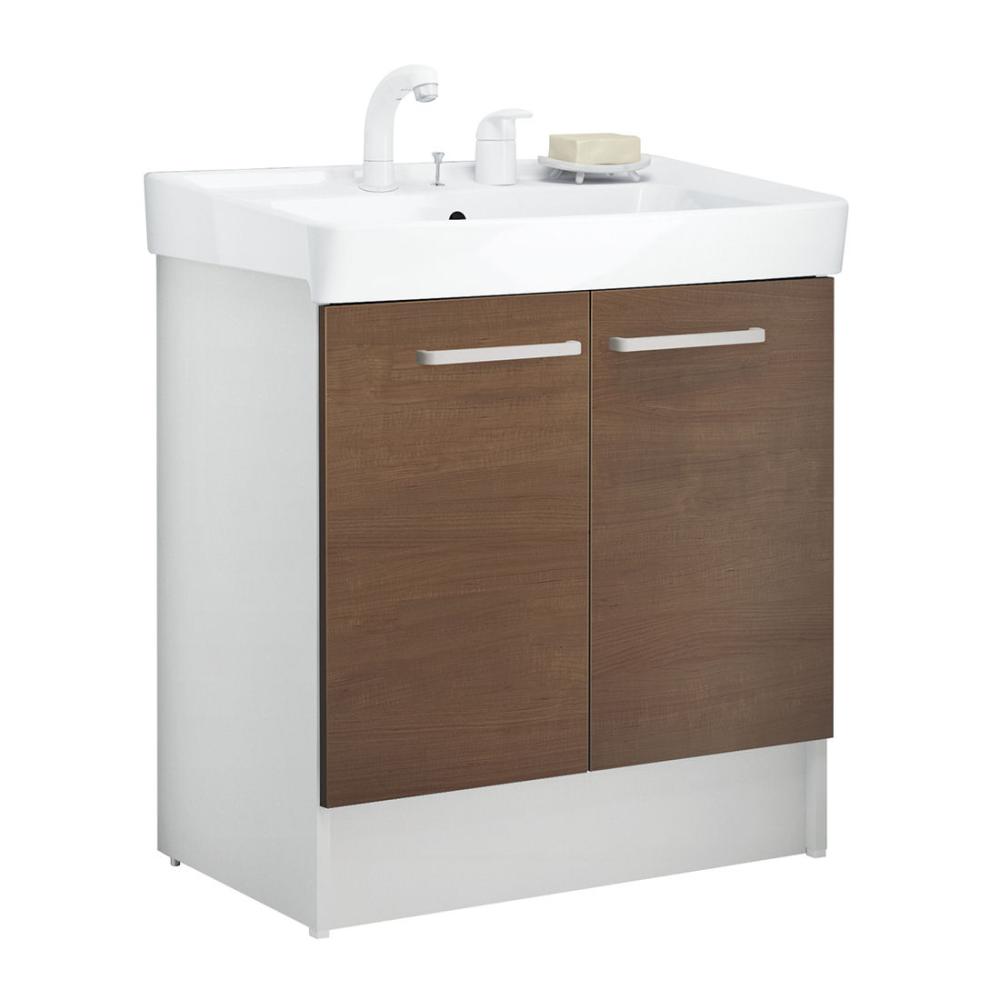 ＬＩＸＩＬ　ＩＮＡＸ　洗面化粧台　Ｄ７シリーズ　シャワー水栓　扉タイプ　間口７５ｃｍ　寒冷地用　クリエモカ　Ｄ７Ｎ５－７５５ＳＹＮ－Ｗ／ＬＭ２Ｗ