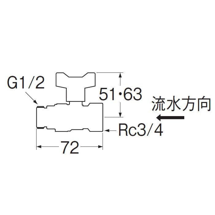 ＳＡＮＥＩ　逆止付きボールバルブ　Ｖ６４６ＢＶ－２０Ｘ１３