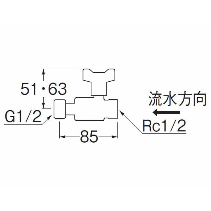 ＳＡＮＥＩ　ナット付き逆止付ボールバルブ　Ｖ６５７ＢＶ－１３Ｘ２０