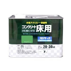 水性コンクリート床用ＦＴ　７Ｌ　ライムグリーン