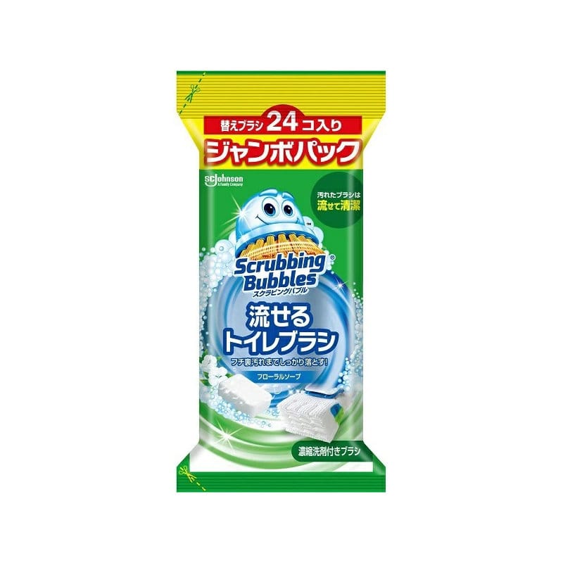 ジョンソン スクラビングバブル 流せるトイレブラシ替え フローラルソープ ジャンボパック ２４個入りの通販 ホームセンター コメリドットコム