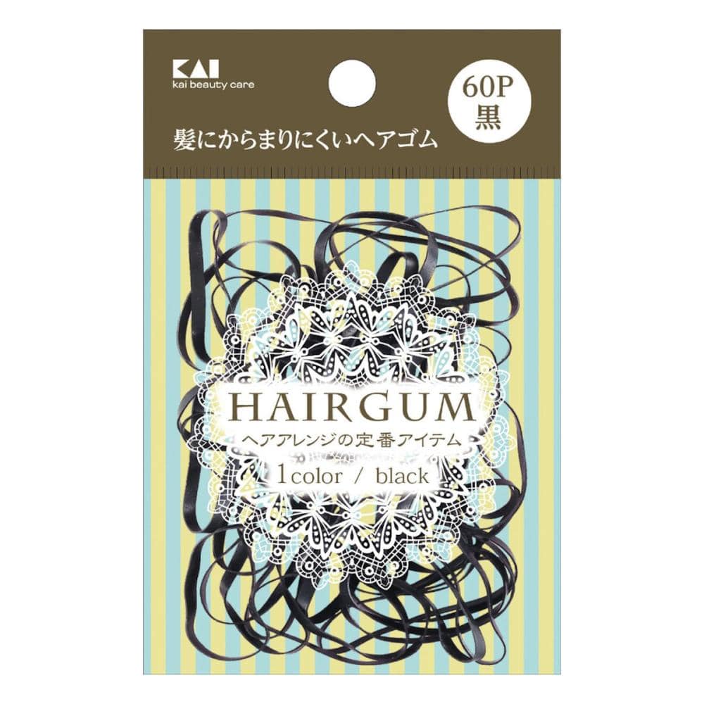 貝印　ゴムリング　黒　６０本入り　ＫＱ０１１７