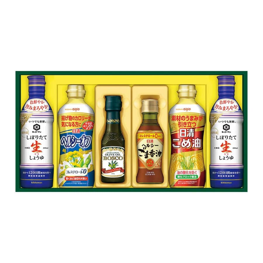 【２５年お歳暮】日清　バラエティオイル＆キッコーマンしぼりたて生しょうゆギフト　ＮＫ－３０【注文期限１２月１４日】